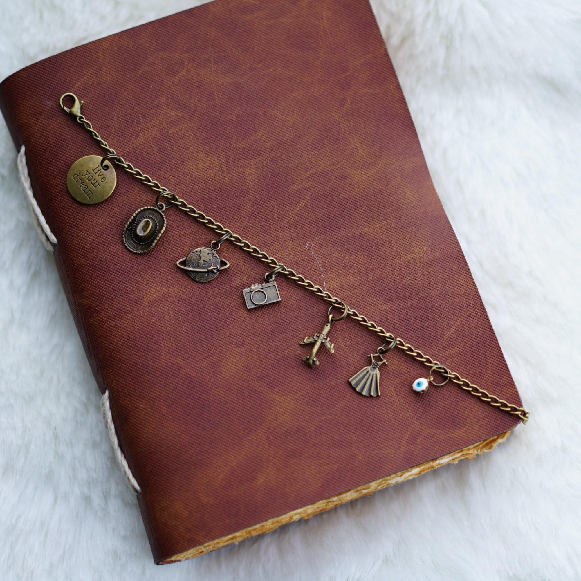 Travel Charm Bracelet with Alphabet