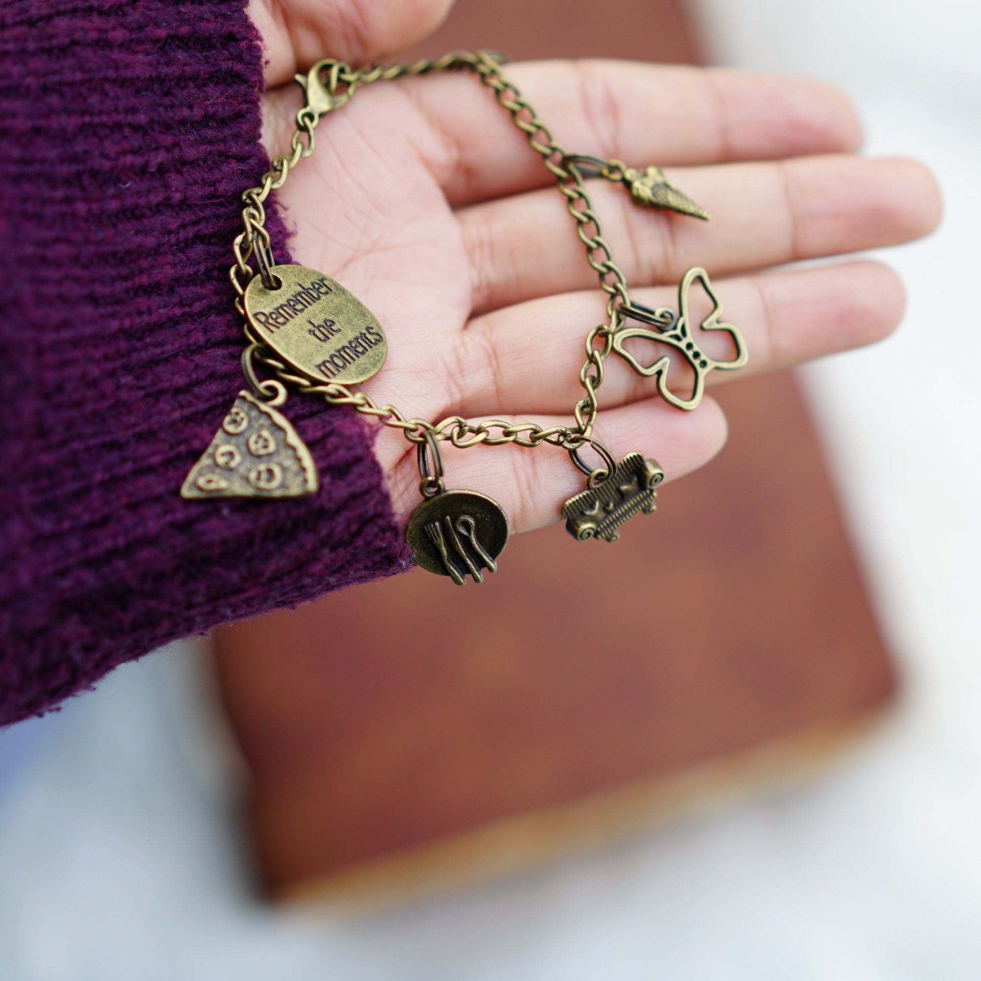 Friends inspired Charm Bracelet with Alphabet