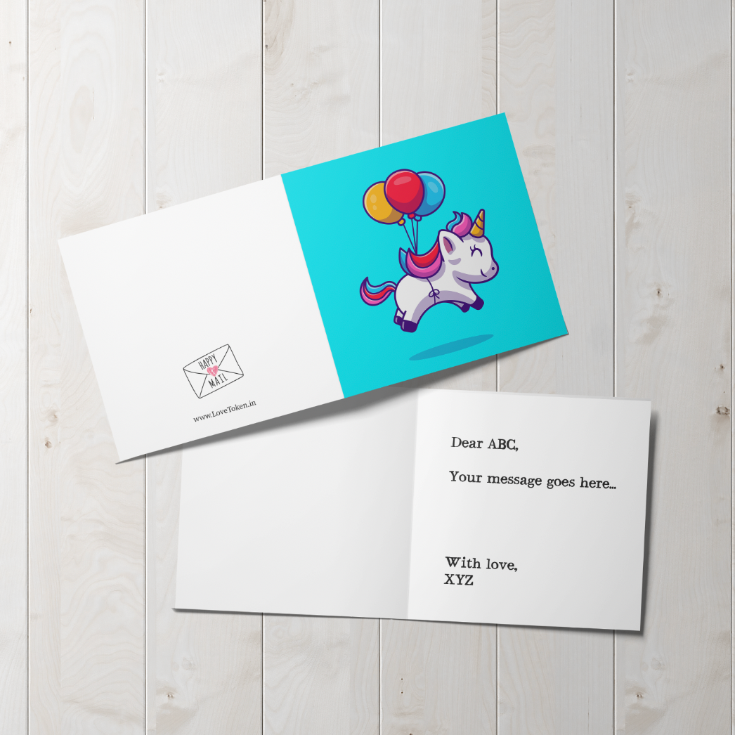 Unicorn Balloon Card