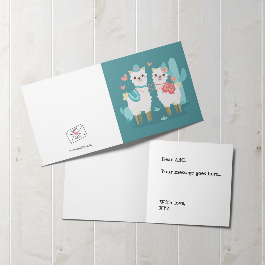 LLama Couple Card