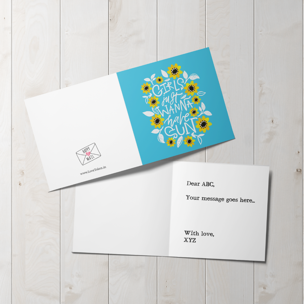 Girls love sun Card