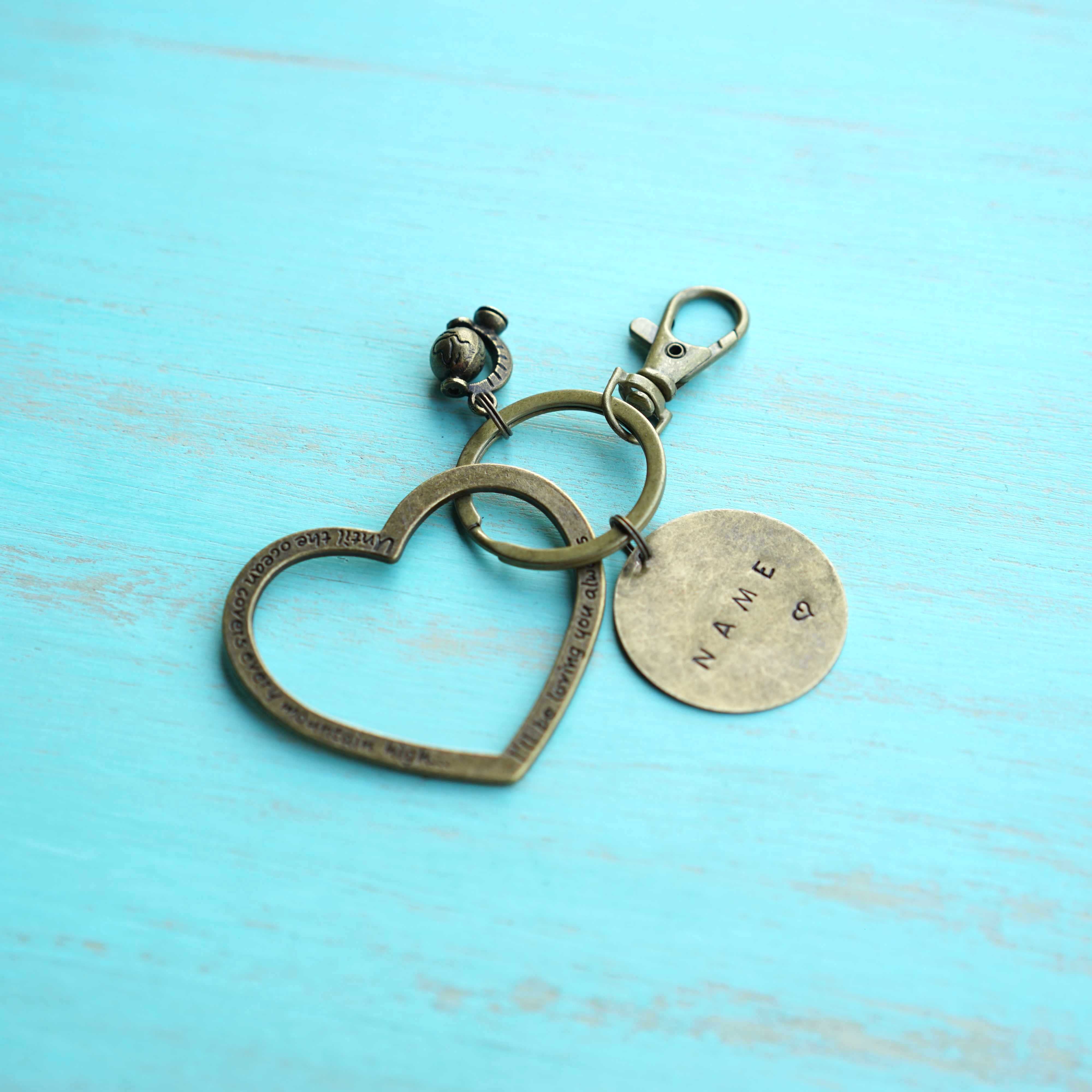 Globe / Heart Personalised Keychain