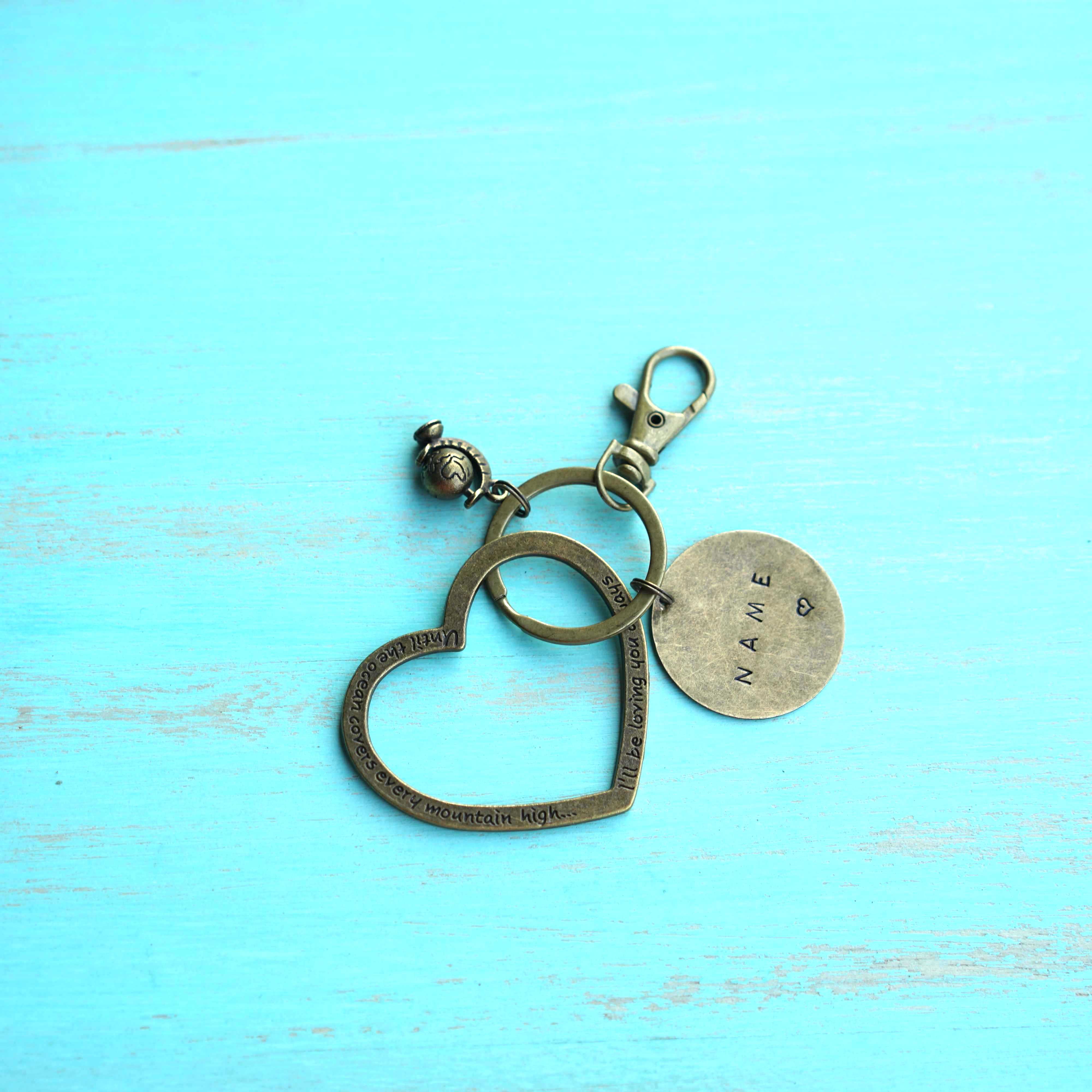 Globe / Heart Personalised Keychain