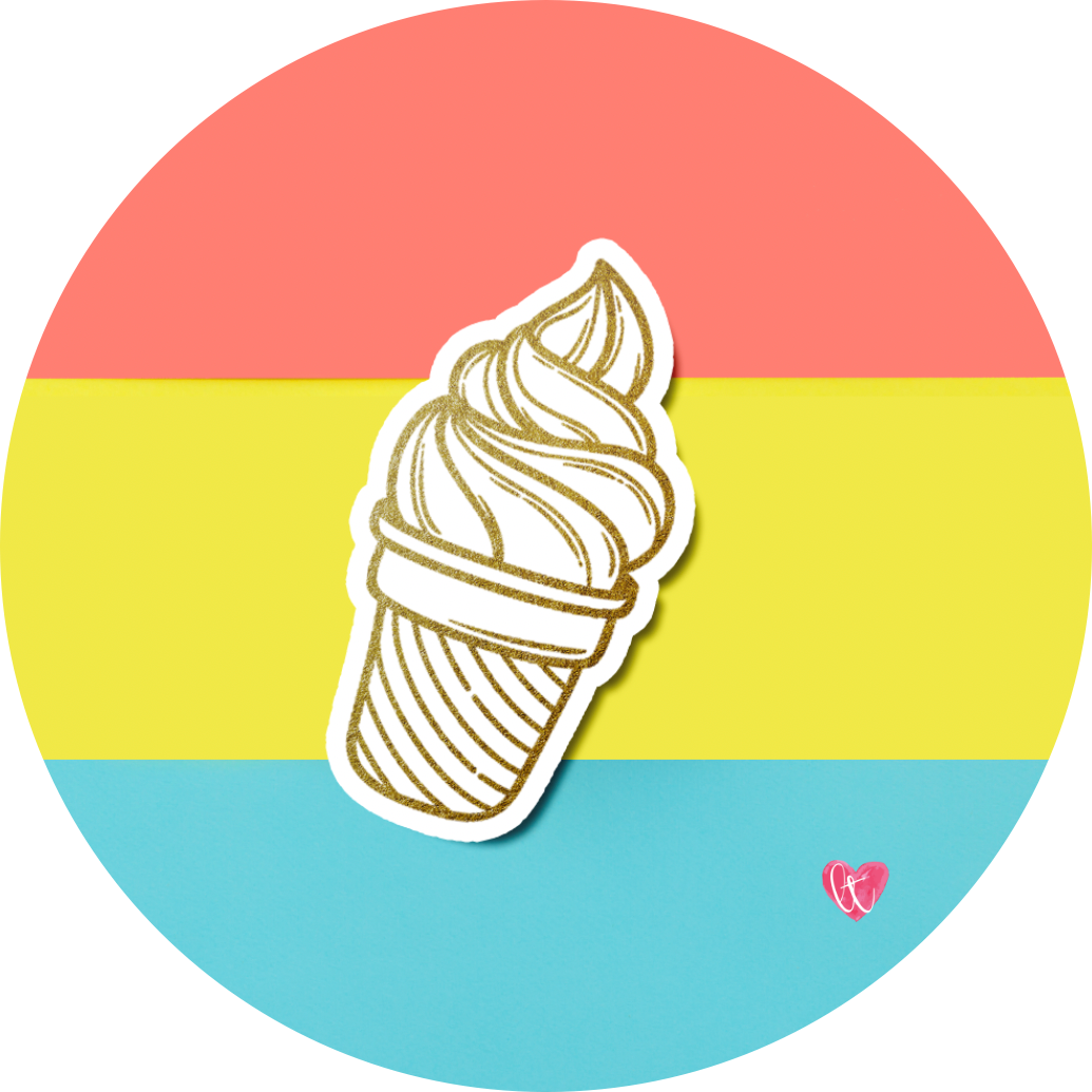 Ice Cream Foil Vinyl Sticker