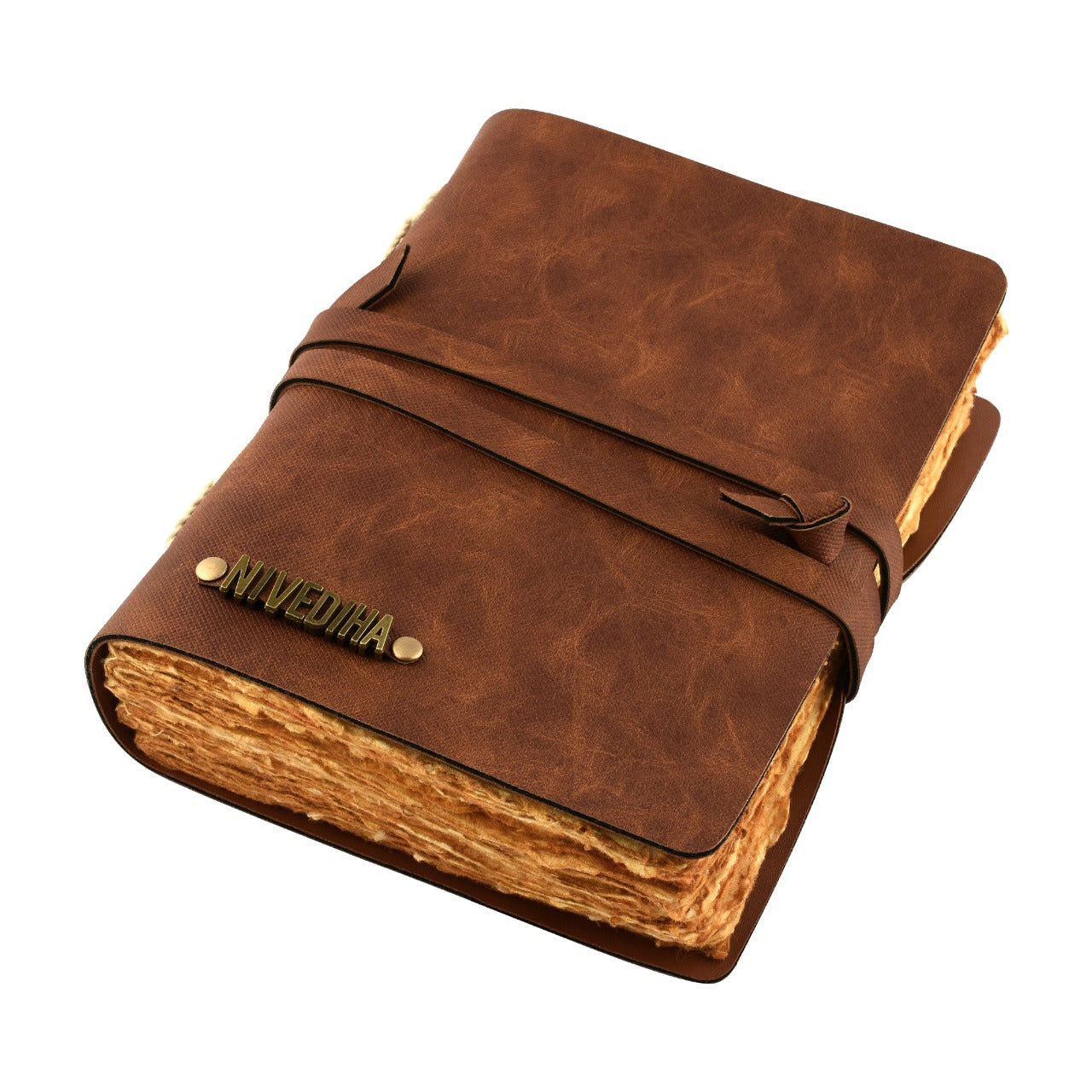 Vintage Wrap Diary / Journal with Personalised Name