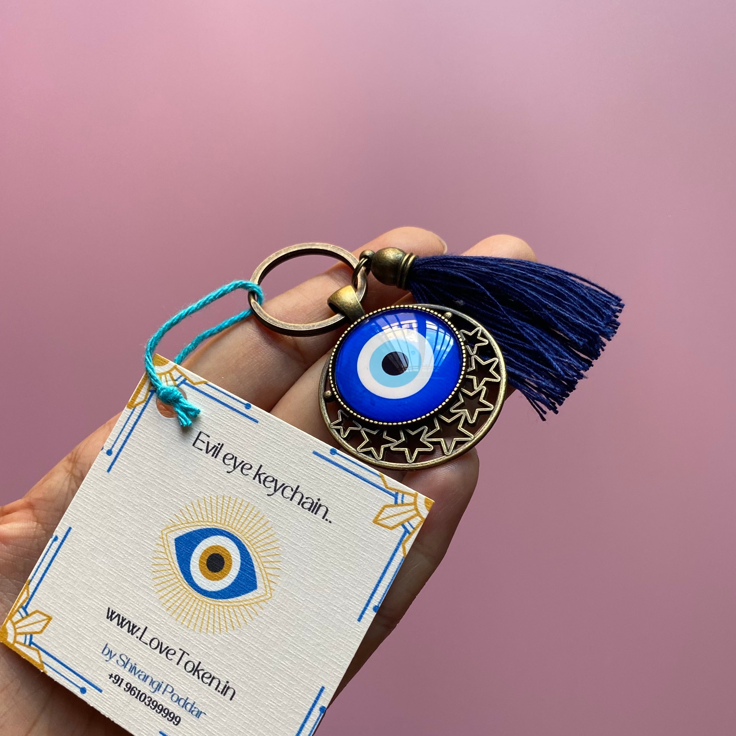 Blue Evil Eye Keychain