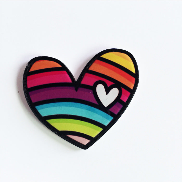 Colourful Heart - Brooch - Lapel Pin