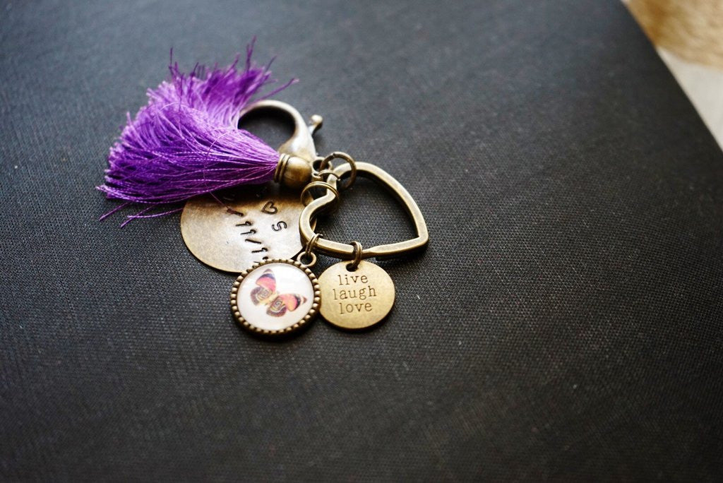 Personalised Date Heart Keychain